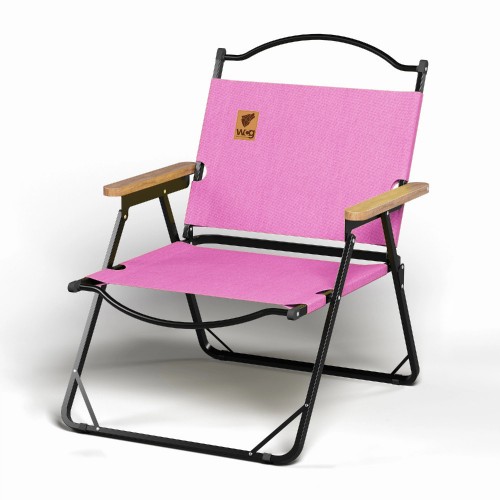 Стілець розкладний зі спинкою для кемпінгу WCG Chill рожевий, код: CH-S17L-IF