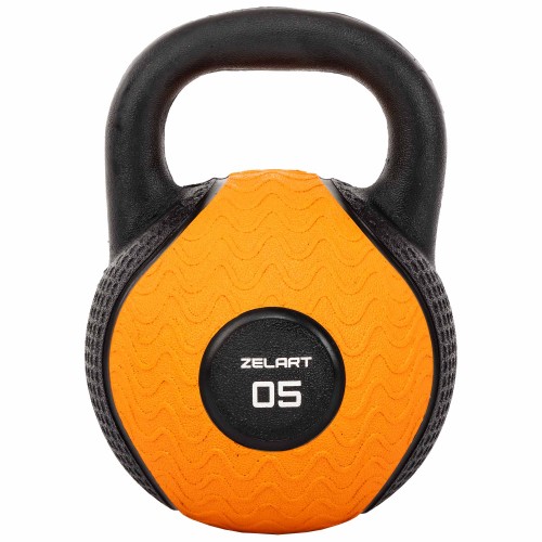 Гиря тренувальна цільна гумова Zelart 5кг, чорний, код: TA-4757-5