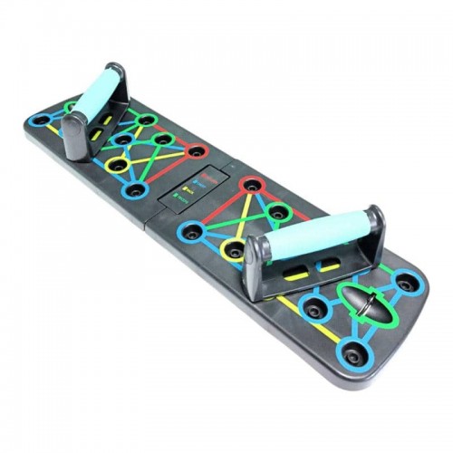 Упори для віджимань на дошці з роміткою для хвату та гачками для еспандерів SNS FW-18G 630x175x20 мм, код: 17065-SNS