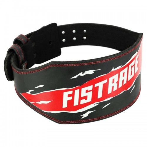 Пояс атлетичний шкіряний Fistrage M, ширина-15см, чорний-червоний, код: VL-4336_M
