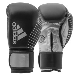 Рукавички з ліцензією Adidas Wako 10oz для боксу та кікбоксингу, чорний-срібло, код: 15581-1024