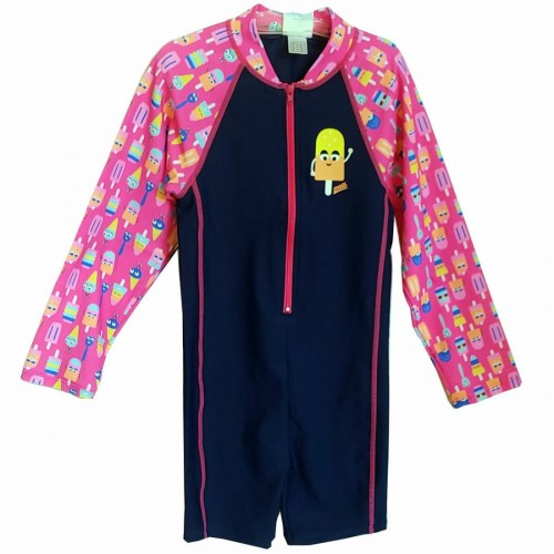 Костюм дитячий з лайкри Zoggs Ice Friends Long Sleeve All In One UPF 50+ 4 роки, синій-рожевий, код: 5057046138438