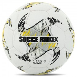 М"яч футбольний Soccermax №5 PU, білий-жовтий, код: FB-9493_WY