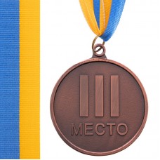 Медаль спортивна зі стрічкою PlayGame Worth бронзова, код: C-4520-6_5_B