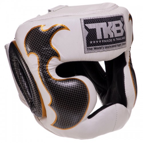 Шолом боксерський з повним захистом шкіряна Top King Empower L білий-срібний, код: TKHGEM-01_LWS-S52