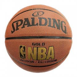 М"яч баскетбольний Spalding №7 PU NBA Gold, темно-помаранчевий, код: 4SPL7-PU/GL-WS