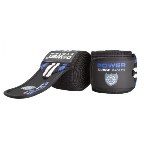 Бинти на лікоть Power System PS-3600 Elbow Wraps 1500х80мм пара, синій-чорний, код: PS-3600_Blue-Black