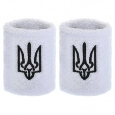 Напульсник спортивний махровий FitGo Герб України 1шт, білий, код: BC-9280_W Напульсник спортивний махровий FitGo Герб України 1шт, білий, код: BC-9280_W