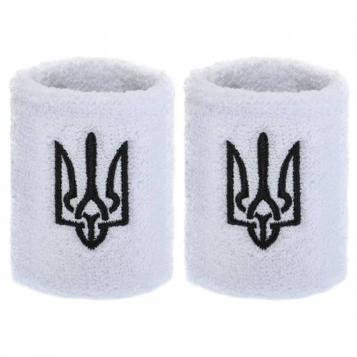 Напульсник спортивний махровий FitGo Герб України 1шт, білий, код: BC-9280_W Напульсник спортивний махровий FitGo Герб України 1шт, білий, код: BC-9280_W