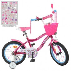 Велосипед дитячий Profi Kids Unicorn d=18, малиновий, код: Y18242S-1-MP