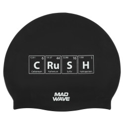 Шапочка для плавання силіконова для дорослих MadWave Crush чорний, код: M055318