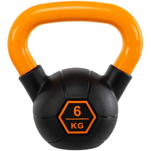 Гиря тренувальна цільна гумова LiveUp Urethane Competition Kettlebell 6кг, чорний-помаранчевий, код: UAZE5336-6