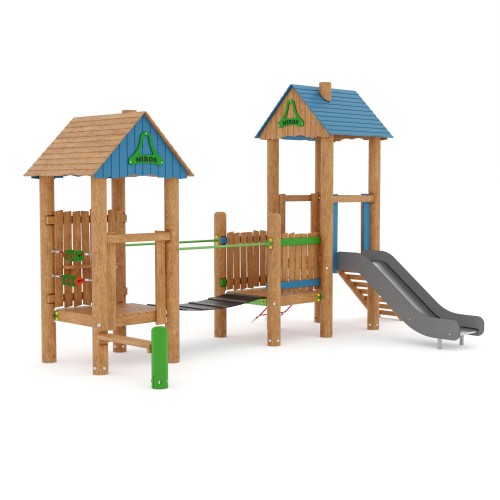 Дитячий ігровий комплекс Miros “Подвійна вежа” 5280х3260х3080 мм, код: WP702 Дитячий ігровий комплекс Miros “Подвійна вежа” 5280х3260х3080 мм, код: WP702