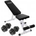 Багатофункціональна тренажерна лава Physionics + гантелі 40 кг, код: M-10161603-IN