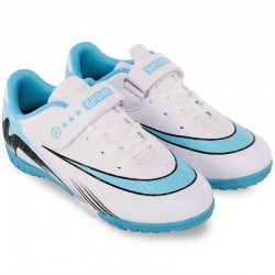 Сороконіжки футбольні дитячі PlayGame розмір 34, білий-блакитний, код: 1230-32-38-1_34