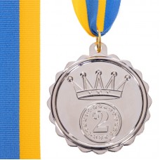 Медаль спортивна зі стрічкою KING SP-Sport срібло, код: C-3179_S-S52