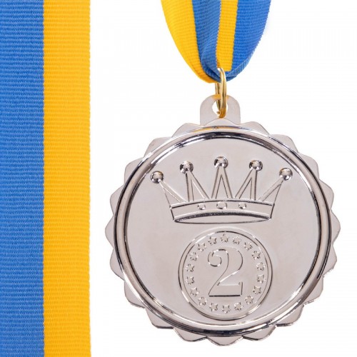 Медаль спортивна зі стрічкою KING SP-Sport срібло, код: C-3179_S-S52