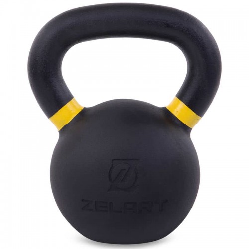 Гиря чавунна пофарбована Zelart 16кг, чорна, код: TA-3638-16-S52