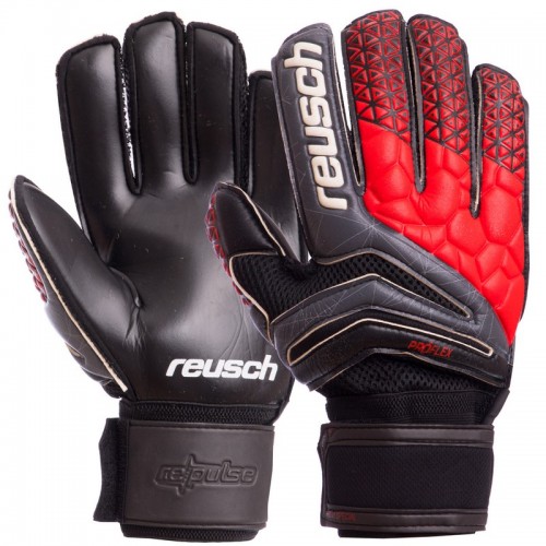 Рукавички воротарські із захистом пальців Reusch, розмір 9, сірий-червоний, код: FB-915_9GRR