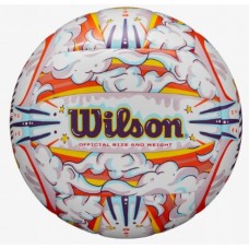 М"яч волейбольний Wilson Graffiti Peace VB №5, білий-помаранчевий, код: 97512648615