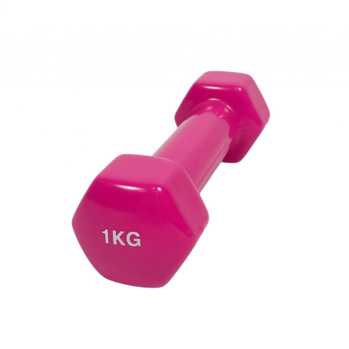 Гантель для фітнесу з вініловим покриттям Generation Fitness FF51D3A-1kg, 1х1 кг, рожевий, код: 523128-AX