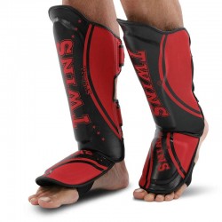 Захист гомілки та стопи для єдиноборств Twins, розмір S, червоний, код: BO-9485_SR