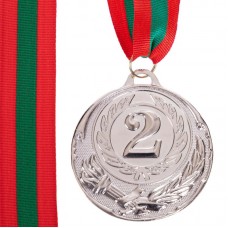 Медаль спортивна зі стрічкою PlayGame Zing срібло, код: C-4329-P_S