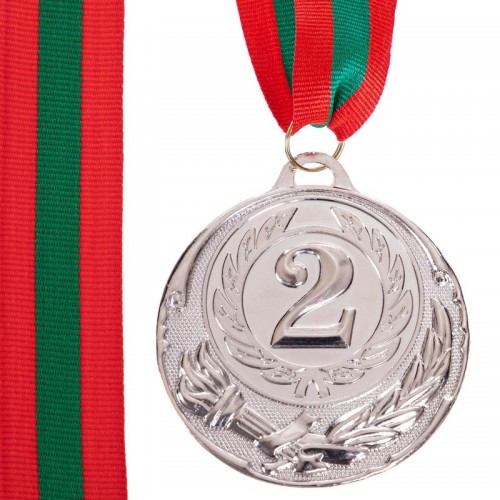 Медаль спортивна зі стрічкою PlayGame Zing срібло, код: C-4329-P_S