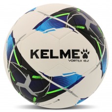 М"яч футбольний Kelme Vortex 18.2 №5 PU, білий-блакитний, код: 8101QU5001-9113-5-S52