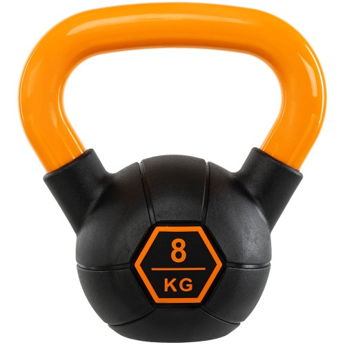 Гиря тренувальна цільна гумова LiveUp Urethane Competition Kettlebell 8кг, чорний-помаранчевий, код: UAZE5336-8