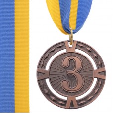 Медаль спортивна зі стрічкою PlayGame Ray бронзова, код: C-6401_B