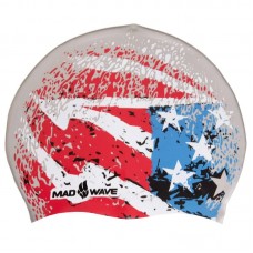 Шапочка для плавання MadWave USA синій-червоний, код: M055303001W-S52