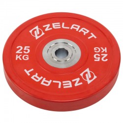 Блини (диски) бамперні для кросфіту гумові Zelart d-52мм, 25кг,. червоний, код: TA-7798-25-S52