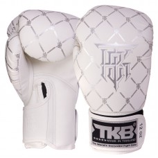 Рукавички боксерські Top King Chain шкіряні 8 унцій, білий-срібний, код: TKBGCH_8WS-S52