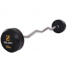 Штанга фіксована вигнута обрезиненная Zelart Rubber Coated Barbell 35 кг, код: TA-2687-35-S52