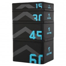 Пліобокс для кросфіту набір 4 бокси LiveUp 90х75х15/30/45/60см, чорний, код: LP8158