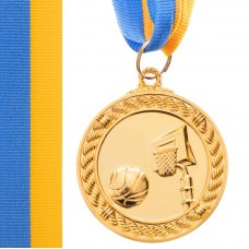 Медаль спортивна зі стрічкою PlayGame Баскетбол золота, код: C-7019_G