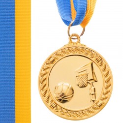 Медаль спортивна зі стрічкою PlayGame Баскетбол золота, код: C-7019_G
