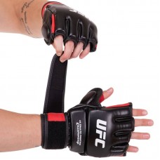 Рукавички гібридні шкіряні для єдиноборств ММА UFC Rexion XL, червоний, код: BO-0489_XLR Рукавички гібридні шкіряні для єдиноборств ММА UFC Rexion XL, червоний, код: BO-0489_XLR