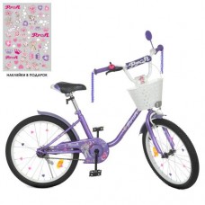 Велосипед дитячий Profi Kids Ballerina d=20, бузковий, код: Y2086-1-MP
