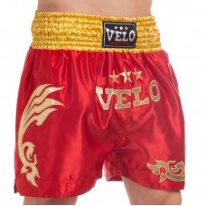 Шорти для тайського боксу та кікбоксингу Velo XL (50-52), червоний, код: ULI-9200_XLR