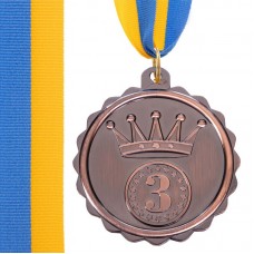 Медаль спортивна зі стрічкою KING SP-Sport бронза, код: C-3179_B-S52