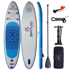 Надувна SUP-дошка Spartan до 140 кг, 3200x760x150 мм, білий-синій, код: 9001741034072-IN