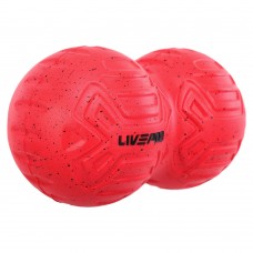 М"яч масажний подвійний для МФР та самомасажу Duoball LivePro Peanut massage ball ø19,4см, червоний, код: LP8509