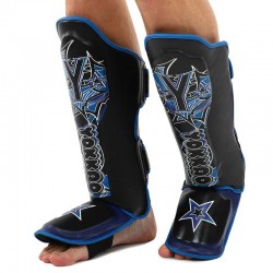 Захист гомілки та стопи дитячий Муай Тай, ММА, Кікбоксинг Yokkao S, чорний-синій, код: BO-9793_SBL Захист гомілки та стопи дитячий Муай Тай, ММА, Кікбоксинг Yokkao S, чорний-синій, код: BO-9793_SBL