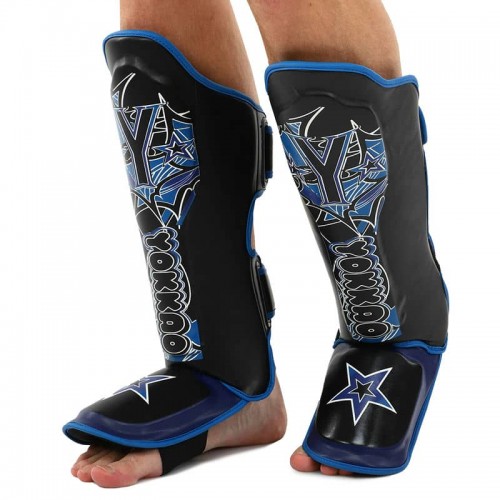 Захист гомілки та стопи дитячий Муай Тай, ММА, Кікбоксинг Yokkao S, чорний-синій, код: BO-9793_SBL Захист гомілки та стопи дитячий Муай Тай, ММА, Кікбоксинг Yokkao S, чорний-синій, код: BO-9793_SBL