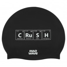 Шапочка для плавання силіконова для дорослих MadWave Crush чорний, код: M055318