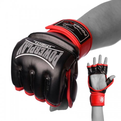 Рукавиці для MMA PowerPlay S, чорно-червоні, код: PP_3058_S_Black/Red