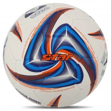 М"яч футбольний Star Cyclone №4 PU, білий-синій-помаранчевий, код: SB8674-S52