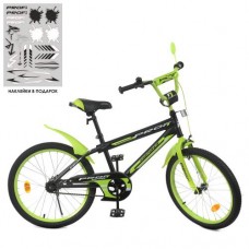 Велосипед дитячий Profi Kids Inspirer d=20, чорний-салатовий (мат), код: Y20321-MP